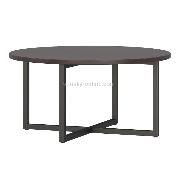 [US Warehouse] 31 Inch Round Black Walnut Mesa Coffee Table Living Room ...
