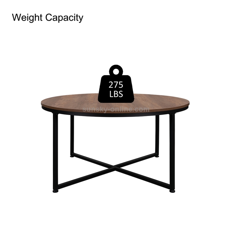 Metal Frame Round Wooden Coffee Table, Kmart Industrial Coffee Table Size