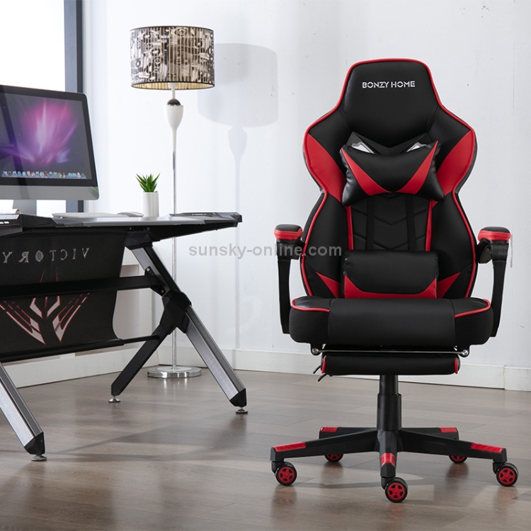 [US Warehouse] 360 Degree Rotation Ergonomics Gaming Chairs with Footrest