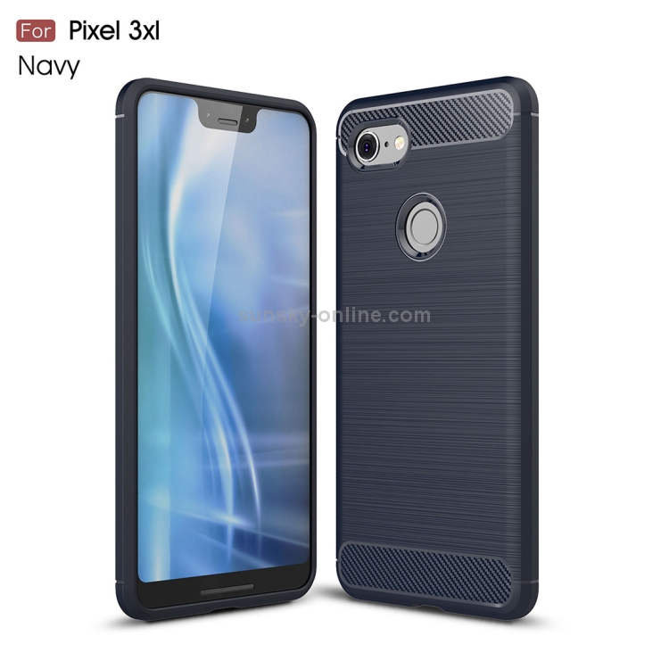 For Google Pixel 8 Pro Carbon Fiber Brushed Texture TPU Case(Navy)