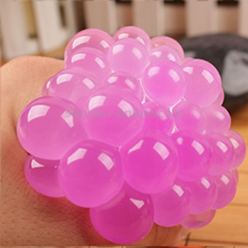 6cm Anti-Stress Face Reliever Grape Ball Extrusion Mood Squeeze Relief Healthy Funny Tricky Vent Toy(Magenta) - 2