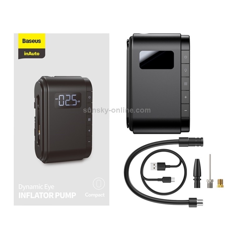 Baseus Dynamic Eye Inflator Pump Car Portable Multifunctional Air Pump  (Black)