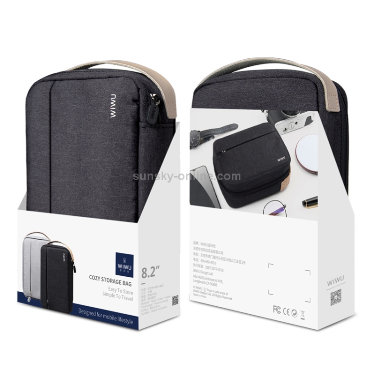 WIWU Portable Waterproof Multi-functional Headphone Charger Data Cable Storage Bag , Size: 25.5x18.5x7cm(Black) WIWU Portable Waterproof Multi-functional Headphone Charger Data Cable Storage Bag , Size: 25.5x18.5x7cm(Black)