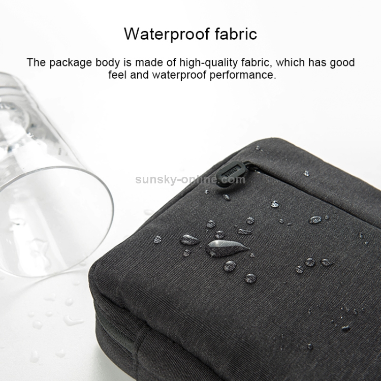 WIWU Portable Waterproof Multi-functional Headphone Charger Data Cable Storage Bag , Size: 25.5x18.5x7cm(Black) WIWU Portable Waterproof Multi-functional Headphone Charger Data Cable Storage Bag , Size: 25.5x18.5x7cm(Black)