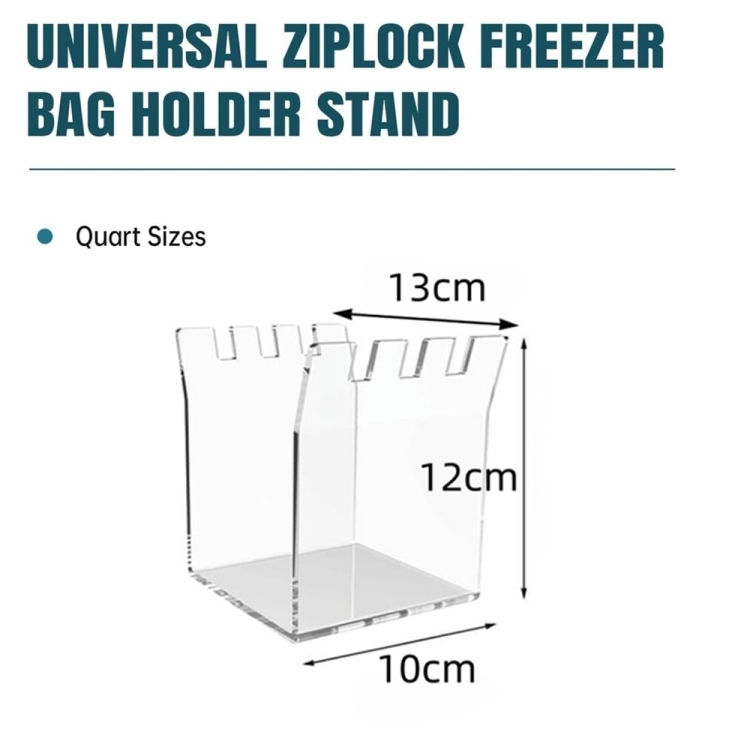 Quart and Gallon Bag Stand Freezer Bag Holder Stand Acrylic Baggy Rack  Holder