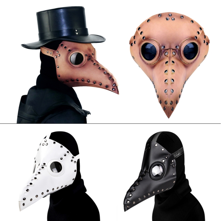 HG65005 Halloween Dress Up Props Rivets Beak Shape Mask(White)