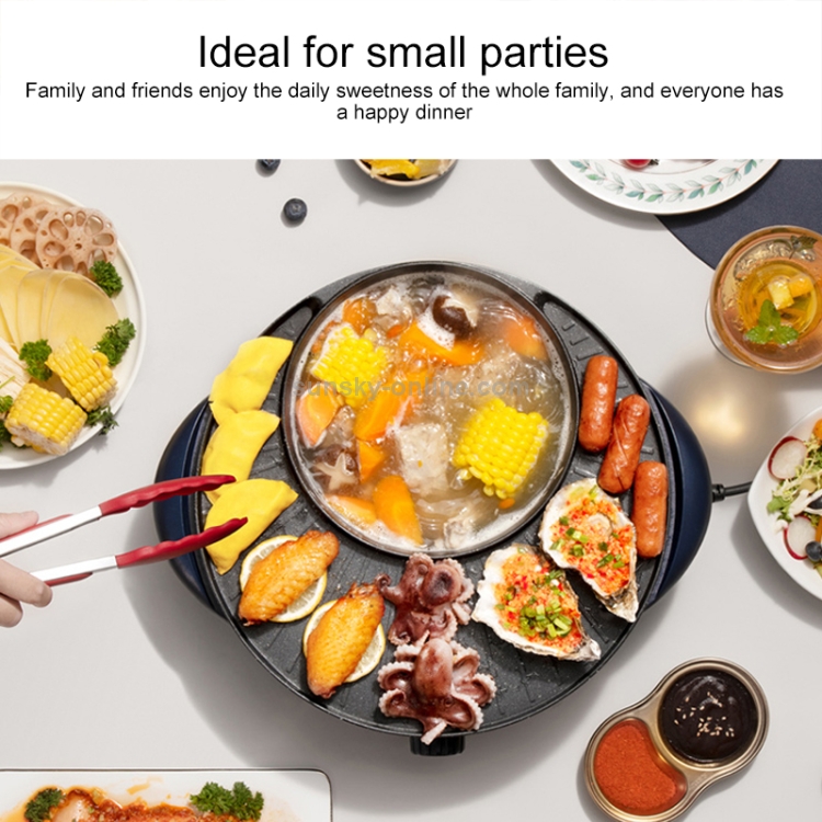 Original Xiaomi Youpin LIVEN Electric Shabu Shabu Hot Pot with BBQ SK-J3201  Multifunctional Electric Grilled Dual-Purpose Pot, CN Plug(Black)