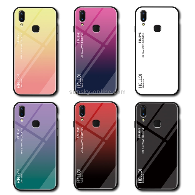Vỏ kính màu Gradient cho Huawei Y9 (2019) / Enjoy 9 Plus (Đỏ)