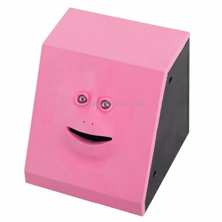 Collection Savings Bank Face Coin Eating Automatic Money Box Piggy Bank Pink 