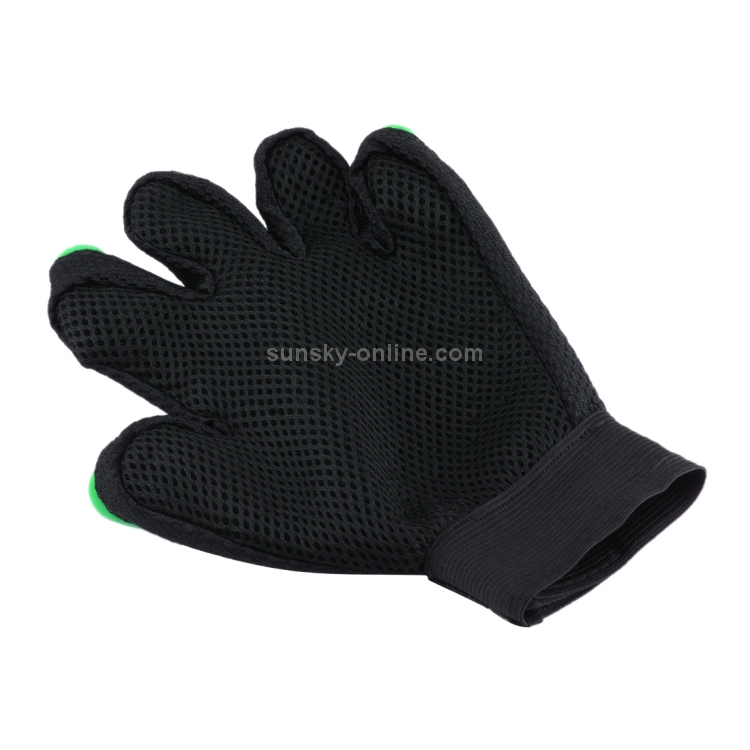 Right Hand Five Finger Deshedding Brush Glove Pet Gentle Efficient Massage Grooming(Green) - 2