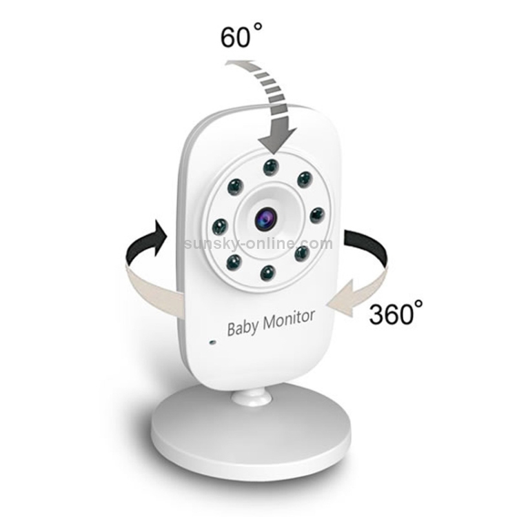 BM-SM24 2.4 pulgadas LCD 2.4GHz Cámara de vigilancia inalámbrica Monitor de bebé con visión nocturna LED de 8 IR, conversación de voz bidireccional (blanco) - 3