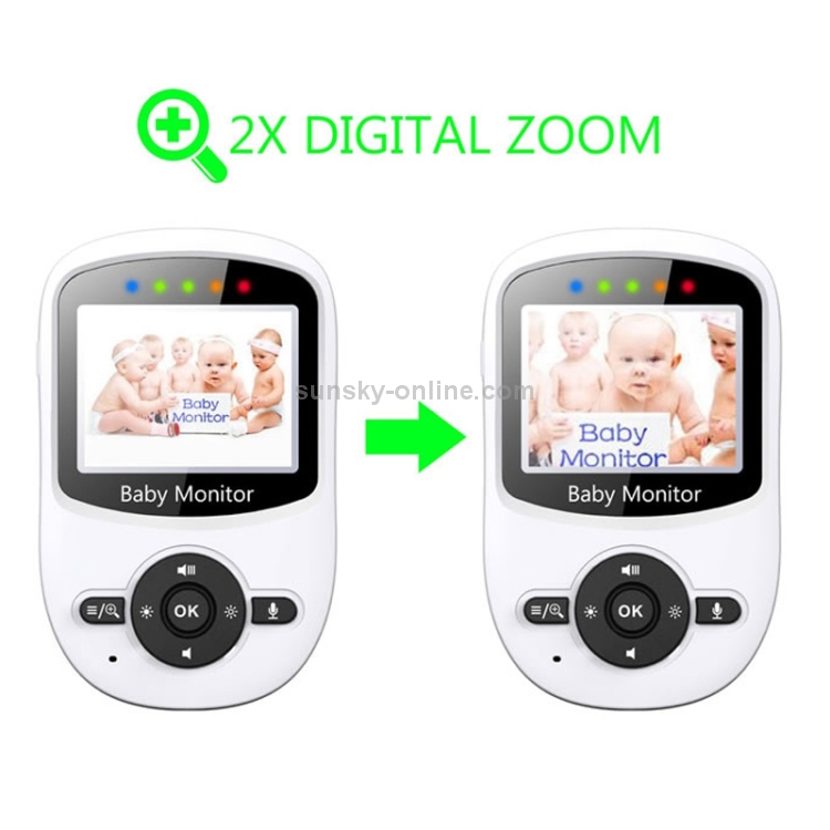 BM-SM24 2.4 pulgadas LCD 2.4GHz Cámara de vigilancia inalámbrica Monitor de bebé con visión nocturna LED de 8 IR, conversación de voz bidireccional (blanco) - 6