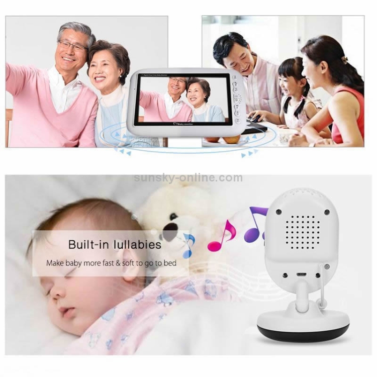 BM-SP820 2.4 pulgadas LCD 2.4GHz Cámara de vigilancia inalámbrica Monitor de bebé con visión nocturna LED de 7 infrarrojos, conversación de voz bidireccional (blanco) - 11