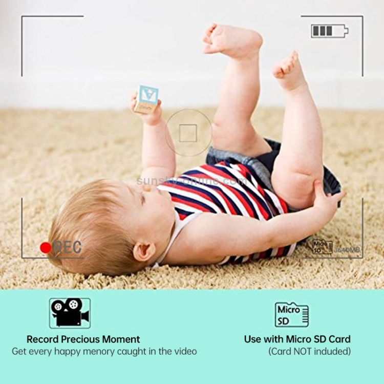 Monitor de video para bebés con cámara y audio, cámara de monitor  inalámbrica con pantalla LCD de 4.3 pulgadas Visión nocturna / Conversación  bidireccional / Monitor de temperatura / Canción de cuna