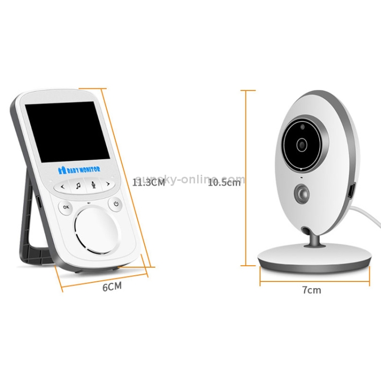 VB605 2.4 pulgadas LCD 2.4GHz Cámara de vigilancia inalámbrica Monitor de bebé, Soporte de conversación bidireccional, Visión nocturna (Blanco) - 1