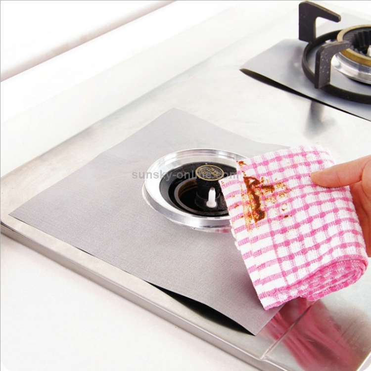 Gas Furnace Surface Ultra-thin Fibre Material Stovetop Protective Cleaning  Pad, Size: 27*27cm, 0.2mm (Silver)