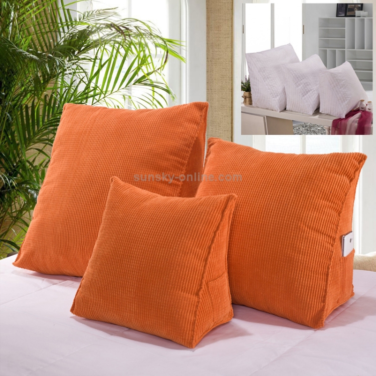 Cuscino tridimensionale triangolare a cuneo tatami cuscino schienale letto  cuscino supporto vita con cuscino interno, dimensioni: 40 cm x 36 cm  (arancione)