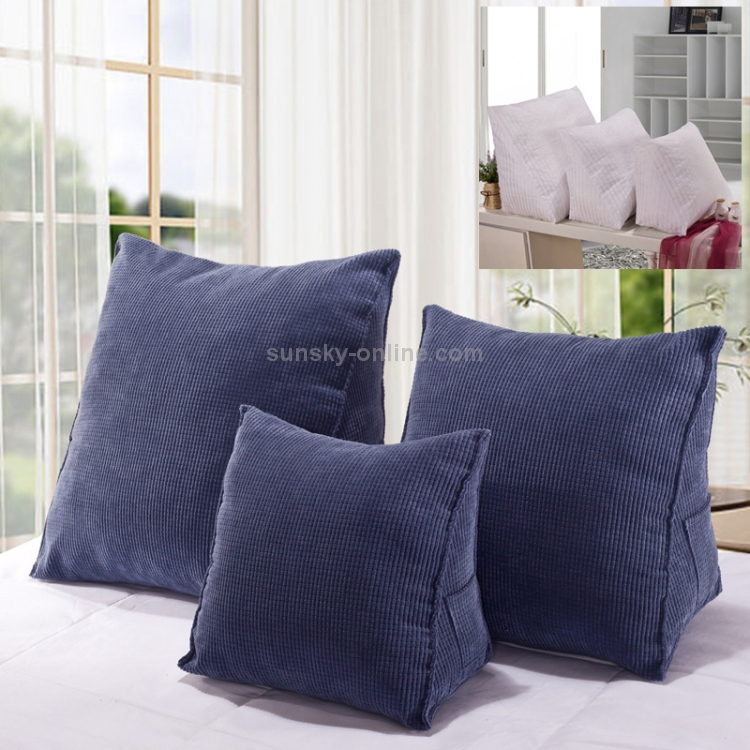 Cuscino tridimensionale triangolare a cuneo tatami cuscino schienale letto  cuscino supporto vita con cuscino interno, dimensioni: 40 cm x 36 cm (blu  navy)