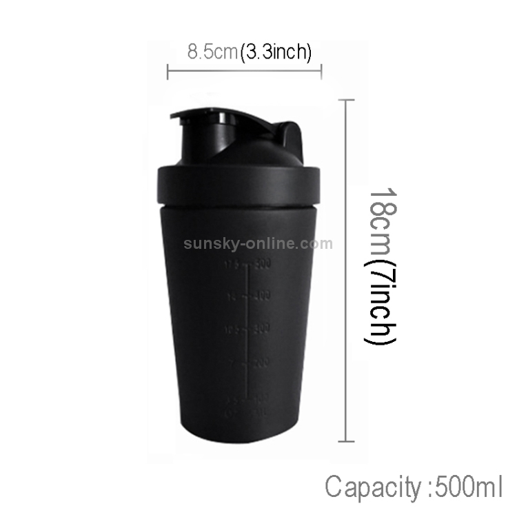 3 Layer Shaker Bottle Protein Powder Milkshake Cup Sports Fitness 500ml