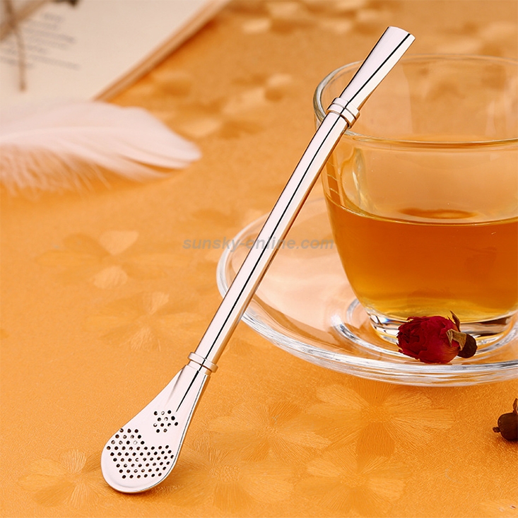 Stainless Steel Tea Leaf Filtered Drinking Straw Herb Tea Filter Tea Strainer Juice Cafe Coffee