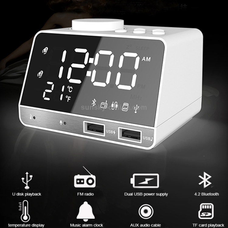 K11 Bluetooth Alarm Clock Speaker Creative Digital Music Clock