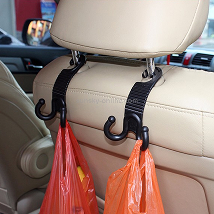 2 PCS Young Player Claw Shape Durable Car Seat Back Hook Trunk Bag Hanger  Holder Auto Headrest Luggage Hook (Black)