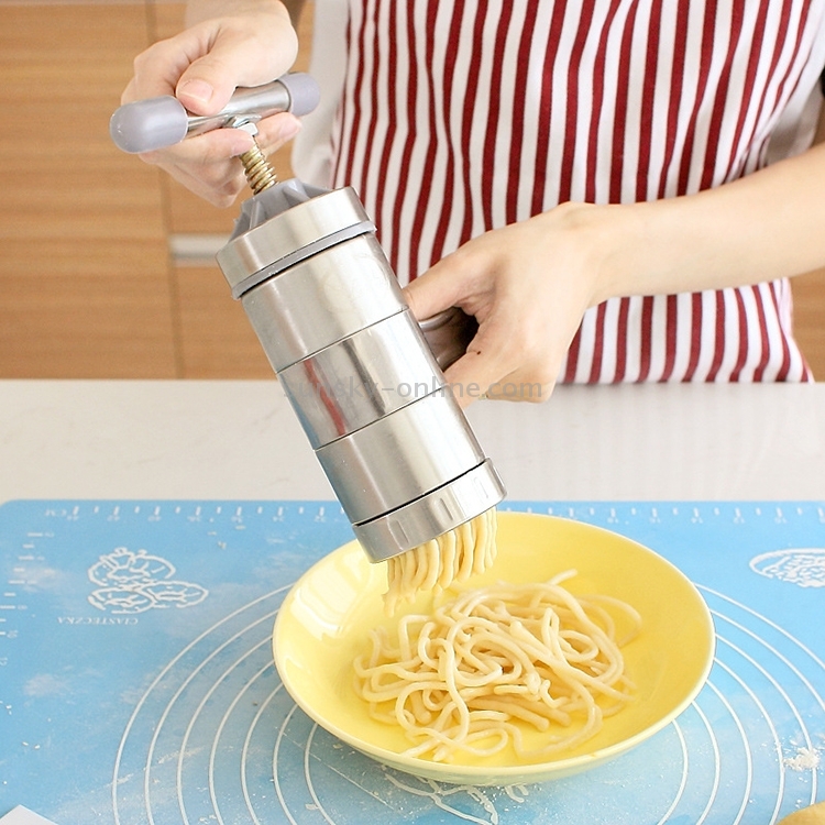 Stainless Steel Household Manual Pasta Machine Italy Noodles Press Machine  Pasta Maker With 7pcs Noodle Mould And Pasta Rack