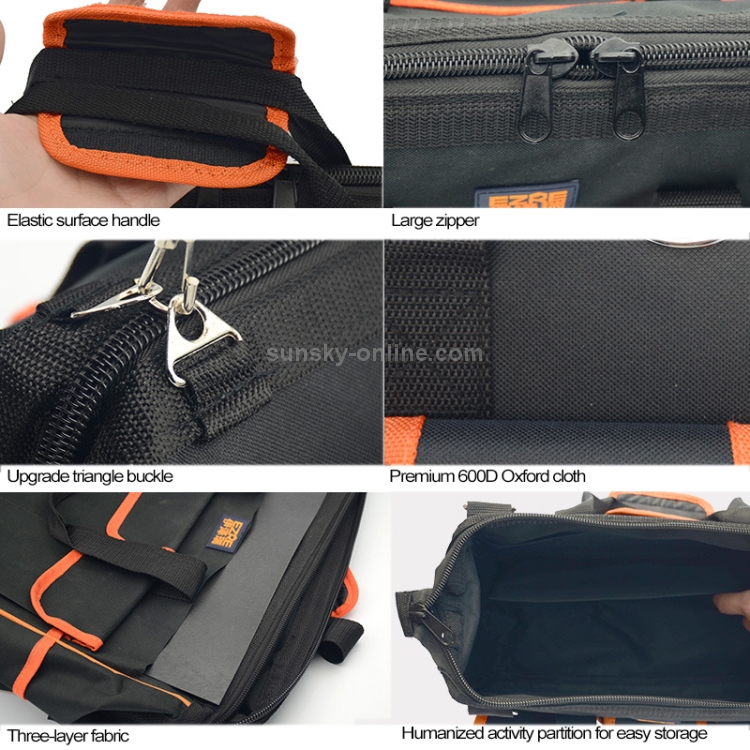 EZRE multi-fonction Oxford tissu électricien ceinture pochette outils  d'entretien sac à main sac à bandoulière sac à outils pratique, taille: 13  pouces