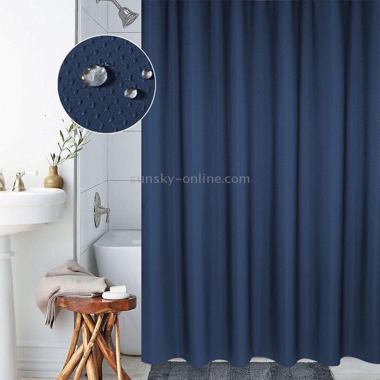 Rideau De Douche 3D Transparent EVA - 180x180cm - Avec 12 Anneaux - Bleu