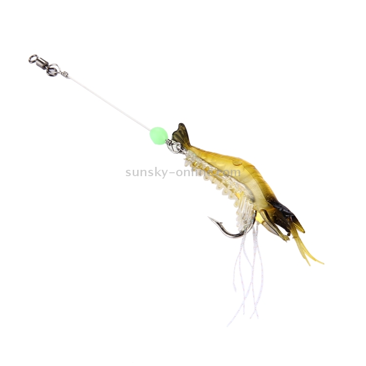 Señuelos de pesca con forma de camarón luminoso cebo de pesca artificial con gancho, longitud: 7 cm - 1