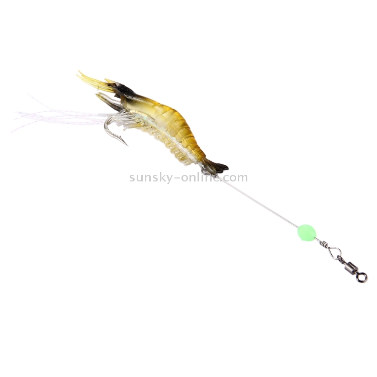 Señuelos de pesca con forma de camarón luminoso cebo de pesca artificial con gancho, longitud: 7 cm - 2