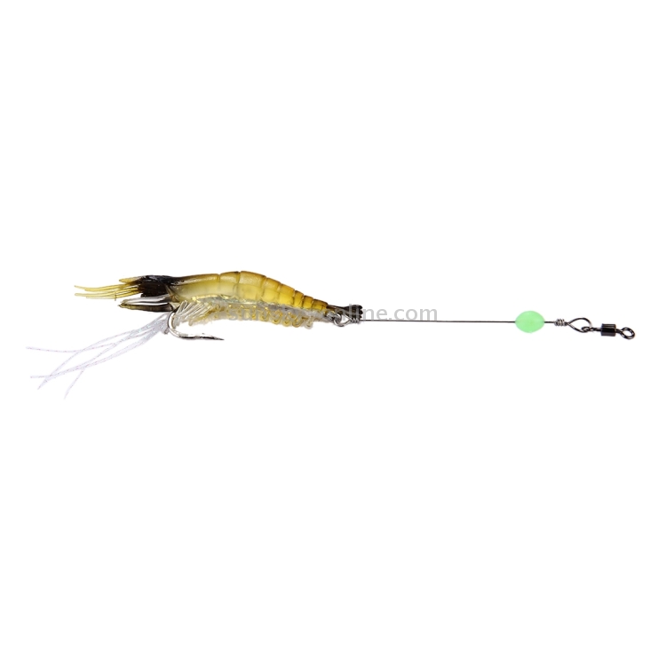 Señuelos de pesca con forma de camarón luminoso cebo de pesca artificial con gancho, longitud: 7 cm - 3