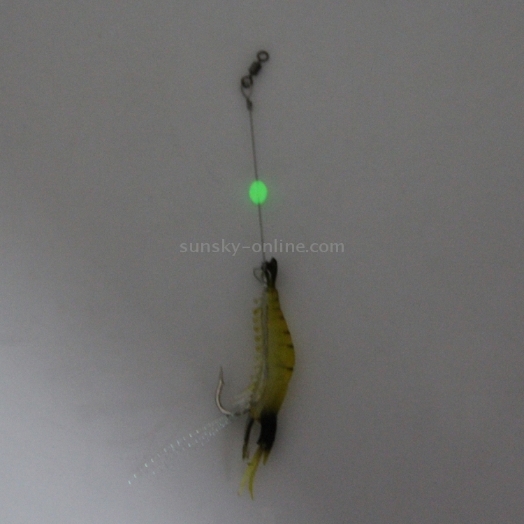 Señuelos de pesca con forma de camarón luminoso cebo de pesca artificial con gancho, longitud: 7 cm - 5