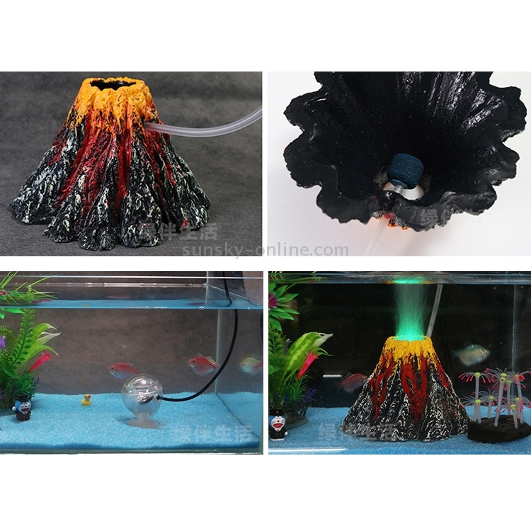 2 Stuks Unieke Vulkanische Vorm Aquarium Decor Hars Rotstuin Realistische Vulkaan Ornament Aquarium Landschap Decoratieve