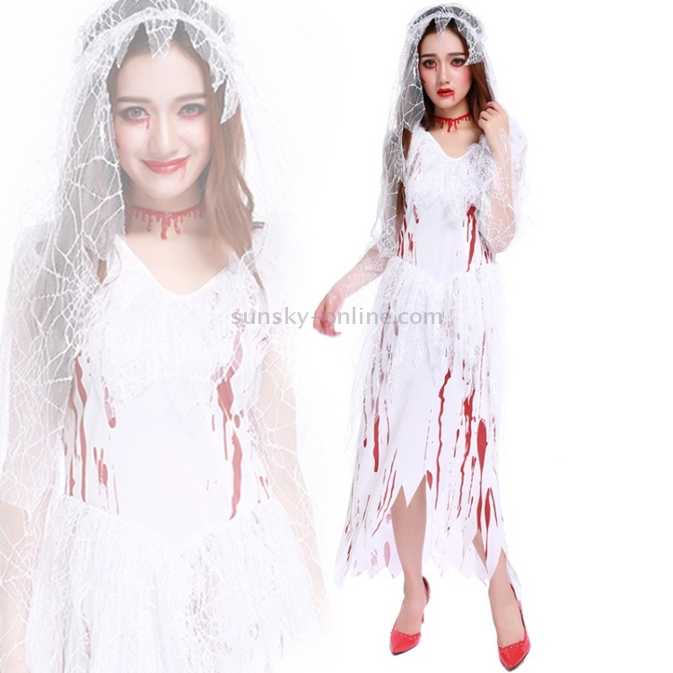 Adults Corpse Wedding Dress Cosplay Bride Costumes Halloween Fancy