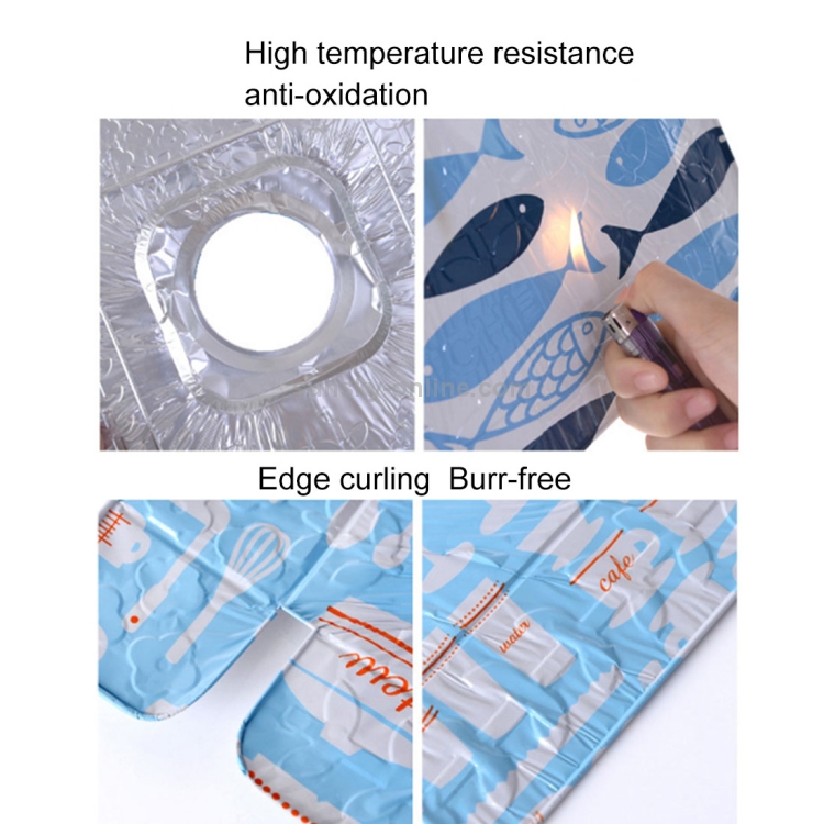 2 PCS Gas Stove Protectors Foil Heat-resistant Anti-Fouling Liner Cleaning Kitchen Tools Mat(Silver)