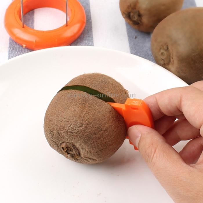 1pc Orange Abs+stainless Steel Material Kiwi Peeler Tool Fruit