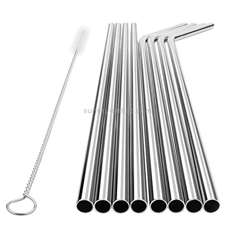 6/8PCS Reusable Straws Silicone Drinking Straw with Cleaning Brushes Set Sd