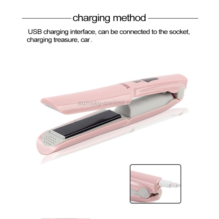 Mini lisseur rechargeable USB sans fil Bigoudi Attelle de cheveux