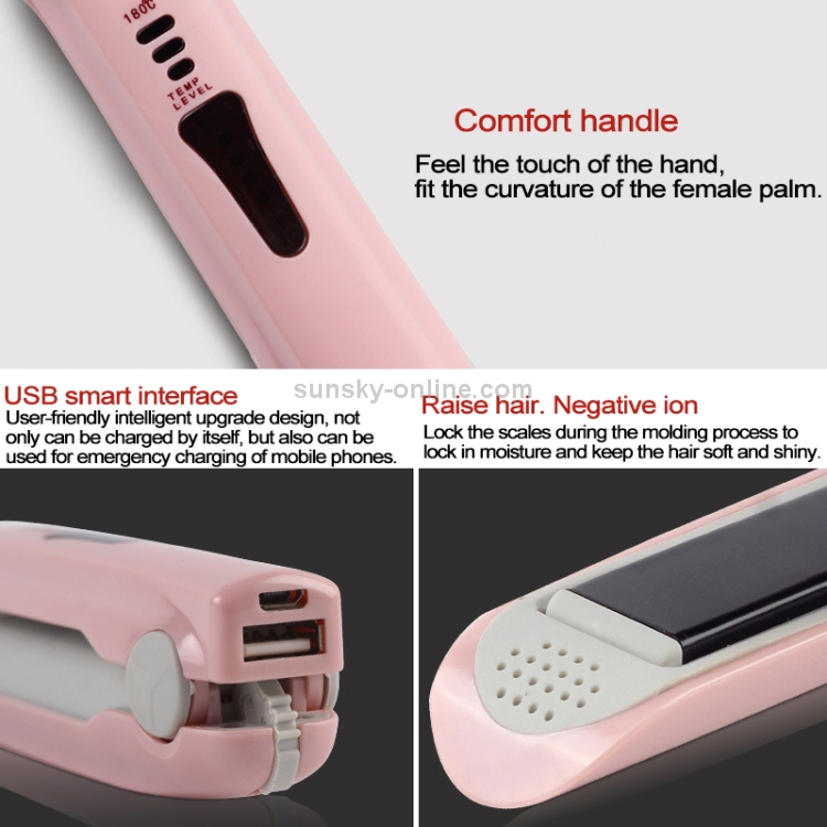 Mini lisseur rechargeable USB sans fil Bigoudi Attelle de cheveux