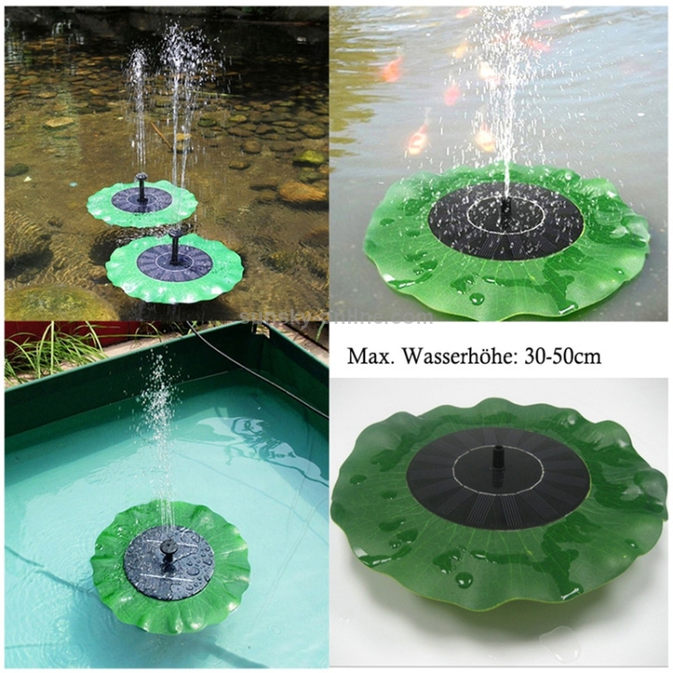 Solar Panel Lotus Leaf Floating Water Pump Garden Watering Power Fountain Pools 