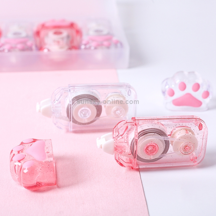 3 Cartoon transparent cat's paw Correction Tape Easy To Use Applicator with Grip for Instant Corrections 