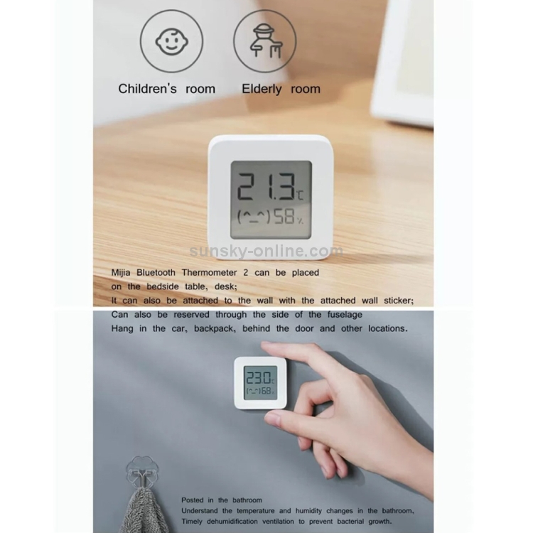 Thermomètre de température et d'humidité Bluetooth d'origine Xiaomi Mijia 2