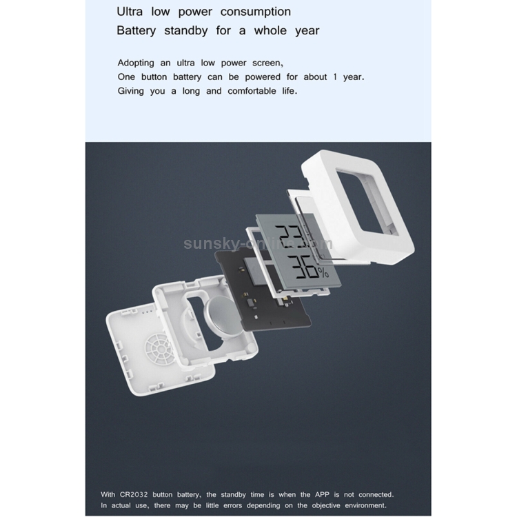 Thermomètre de température et d'humidité Bluetooth d'origine Xiaomi Mijia 2