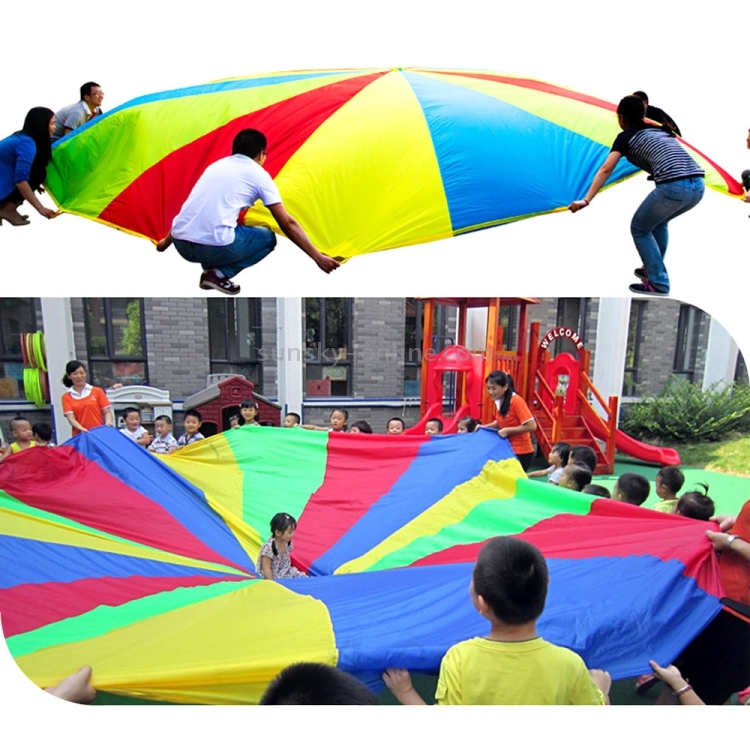 8 Handles 2M Kid Child Play Rainbow Umbrella Parachute Sports Outdoor Game Toy S 