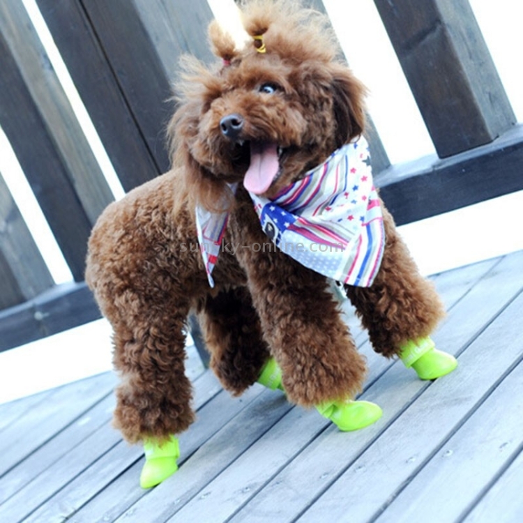 Zapatos de perros de mascotas encantadores botas de goma de color de cachorro de cachorros zapatos de lluvia impermeables, s, tamaño: 4.3 x 3.3 cm (negro) - 5
