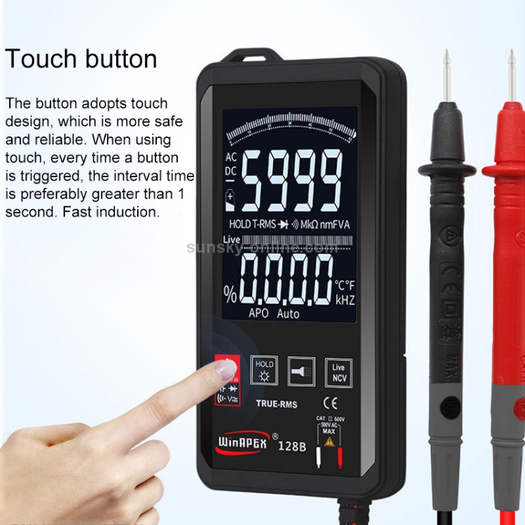 HY128C Color Screen Ultra-thin Touch Smart Digital Multimeter Fully ...