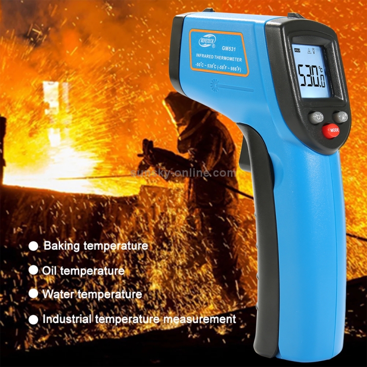 Termometro portatile Benetech GM531 Cottura del termometro a infrarossi  digitale, intervallo di misura: -50 ~ 530 c