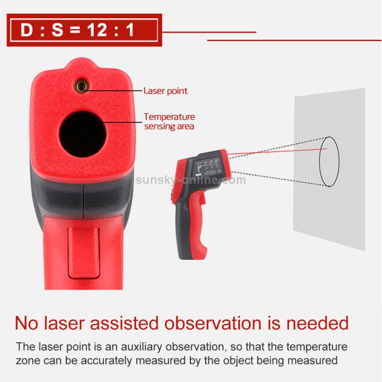 Wintact 600/400 Degrees Celsius Infrared Laser Thermometer Non