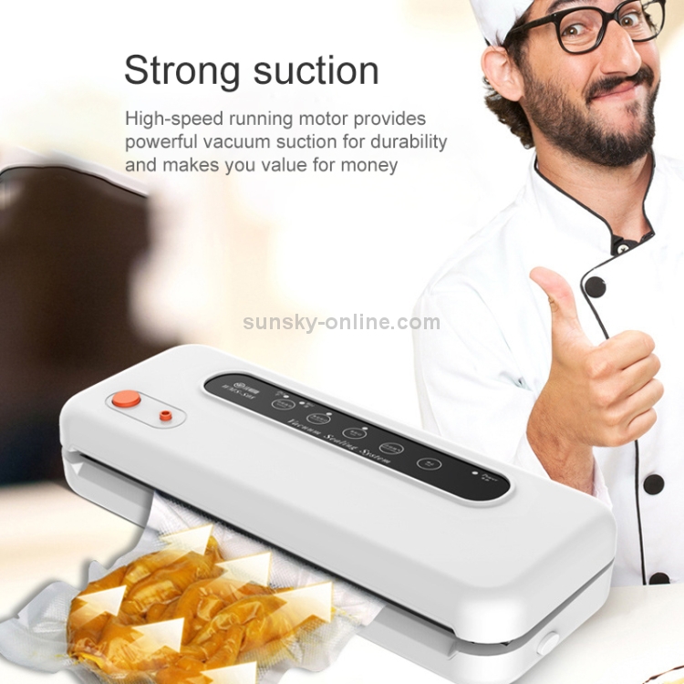Household Commercial Food Vacuum Plastic Packaging Machine Sealer Closer  Machine, Chinese Plug (White)